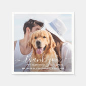 カスタム写真エレガントありがとうありがとう結婚さん スタンダードカクテルナプキン (正面)