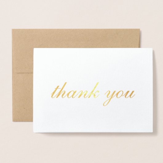 カスタム写真エレガントありが結婚と実在金ゴールド 箔カード (封筒付き正面)