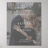 カスタム写真エレガントの結婚歓迎サイン ポスター (正面)