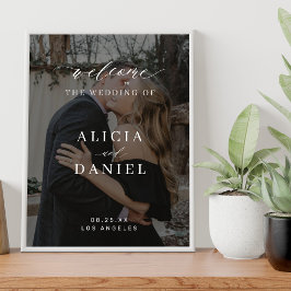カスタム写真エレガントの結婚歓迎サイン ポスター