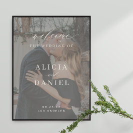 カスタム写真エレガントの結婚歓迎サイン ポスター