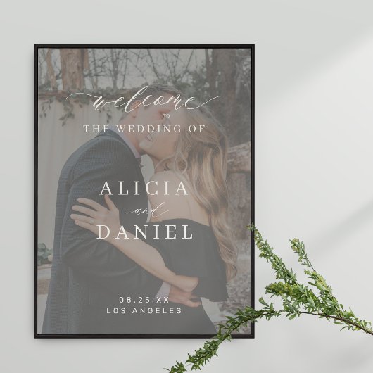 カスタム写真エレガントの結婚歓迎サイン ポスター