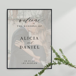 カスタム写真エレガントの結婚歓迎サイン ポスター