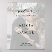 カスタム写真エレガントの結婚歓迎サイン ポスター (正面)