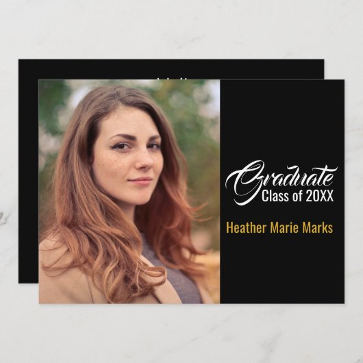 カスタム写真エレガント卒業テンプレート 招待状