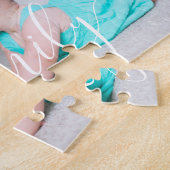 カスタム写真エレガント手書きファミリスクリプト ジグソーパズル (側面)