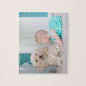 カスタム写真エレガント手書きファミリスクリプト ジグソーパズル (縦)