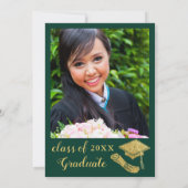 カスタム写真エレガント緑化卒業会 招待状 (裏面)