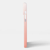 カスタム写真オンコーラルピグラデーションーピーチオレンジアイボリー iPhoneケース (左側面)