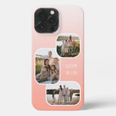 カスタム写真オンコーラルピグラデーションーピーチオレンジアイボリー iPhoneケース (裏面)