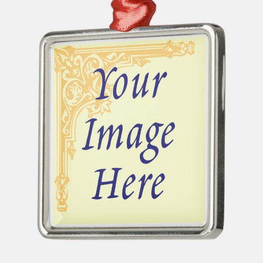 カスタム写真オーナメントテンプレート メタルオーナメント (左)