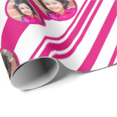 カスタム写真カスタムロゴ赤と白キャンディ ラッピングペーパー (ロールコーナー)