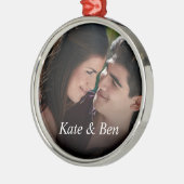 カスタム写真カップル作成 メタルオーナメント (左)