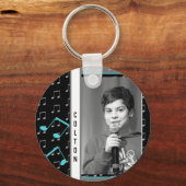 カスタム写真カラオケ音符歌デザイン キーホルダー (正面)