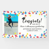 カスタム写真カラフルおめでとう卒業会 横断幕 (横)