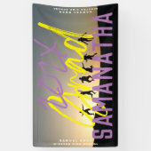 カスタム写真カラーサイズカレッジ卒業 横断幕 (縦)