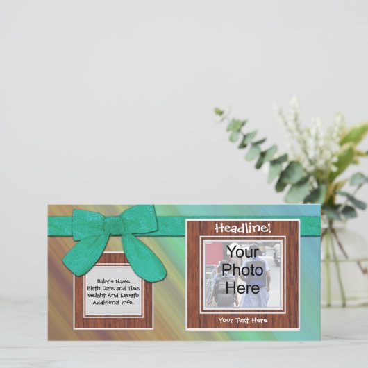 カスタム写真カード、誕生日または出産のお知らせ 案内状 (スタンド正面)