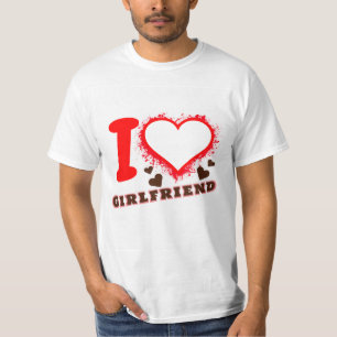 カスタム写真ガールフレンドTシャツが大好き Tシャツ