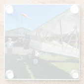 カスタム写真ギフト、パイロット、飛行機、父の日 ガラスコースター (裏面)