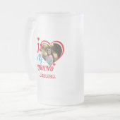 カスタム写真ギフト:「私💗ガールフレンドJessica フロストグラスビールジョッキ (正面左)