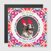 カスタム写真クリスマスのドパミンデコール犬の磁石 (正面/裏面)