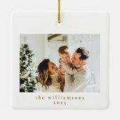 カスタム写真クリスマスのミニマルシンプルリスト セラミックオーナメント (裏面)