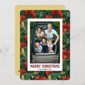 カスタム写真クリスマスアールヌーボー花柄 シーズンカード (正面/裏面)