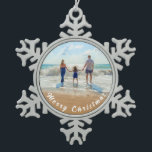 カスタム写真クリスマスオーナメントデザインあなた自身 スノーフレークピューターオーナメント<br><div class="desc">写真とカスタム文字のクリスマスオーナメントユニーク – あなた自身のデザイン – メリークリスマス – 家族/友人や個人的なギフトパーソナライズされた – あなたの写真を追加/または文字 – カスタマイズツールを使用して要素をサイズ変更して移動!Good Luck - Be Happy :)</div>