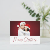 カスタム写真クリスマスカードパーソナライズされたはがき シーズンポストカード (スタンド正面)