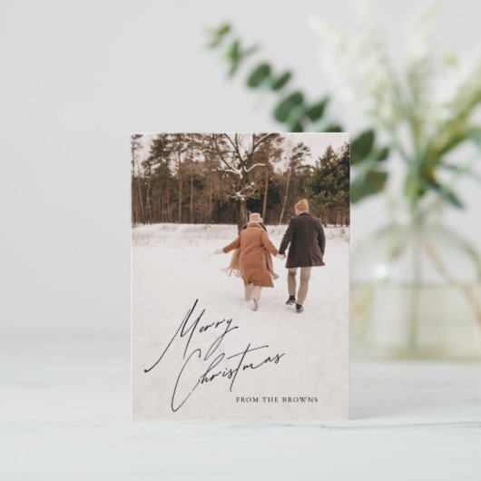 カスタム写真クリスマスカードパーソナライズされたはがき シーズンポストカード (スタンド正面)