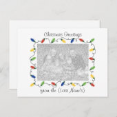 カスタム写真クリスマスカード – クリスマスライト シーズンポストカード (正面/裏面)