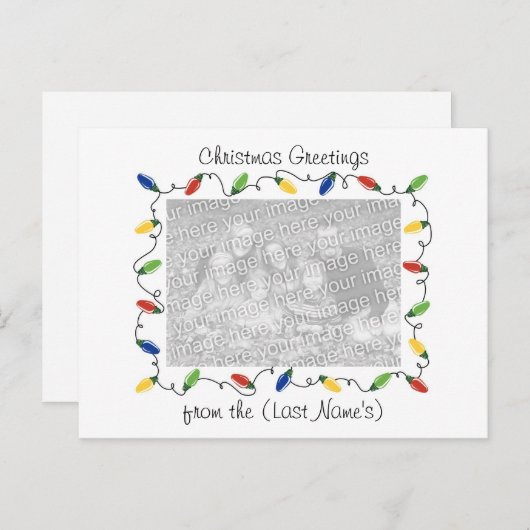 カスタム写真クリスマスカード – クリスマスライト シーズンポストカード (正面/裏面)