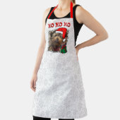 カスタム写真クリスマスサンタハットペットホホホホホ エプロン (インサイチュ)