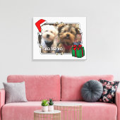 カスタム写真クリスマスサンタハットペットホホホホホ キャンバスプリント (インサイチュ (リビング))