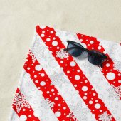 カスタム写真クリスマスサンタハットペットホホホホホ ビーチタオル (インサイチュ)