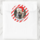 カスタム写真クリスマスサンタハットペットホホホホホ ラウンドシール (バッグ)