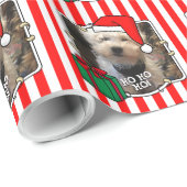 カスタム写真クリスマスサンタハットペットホホホホホ ラッピングペーパー (ロールコーナー)