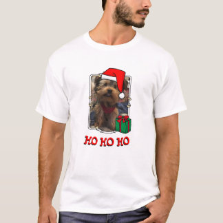 カスタム写真クリスマスサンタハットペットホホホホホ Tシャツ