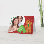 カスタム写真クリスマスジンジャーブレッドマン全Love体 カード (正面)