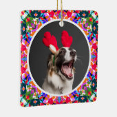 カスタム写真クリスマスドッグマムームパパカラフル セラミックオーナメント (右)