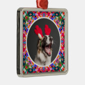 カスタム写真クリスマスドッグマムームパパカラフル メタルオーナメント (右)
