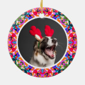 カスタム写真クリスマスドパミンカラフルデコール セラミックオーナメント (裏面)
