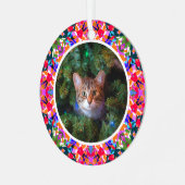 カスタム写真クリスマスドパミンカラフルデコール メタルオーナメント (正面左)