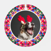 カスタム写真クリスマスドパミンカラフルデコール メタルオーナメント (裏面)