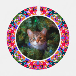 カスタム写真クリスマスドパミンカラフルデコール メタルオーナメント