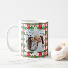 カスタム写真クリスマスパーソナライズされた家族の名前 コーヒーマグカップ