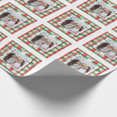 カスタム写真クリスマスパーソナライズされた家族の名前 ラッピングペーパー (角)