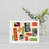 カスタム写真クリスマスプレゼント実在フォイル 箔シーズンポストカード (立ち正面)