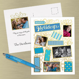 カスタム写真クリスマスプレゼント実在フォイル 箔シーズンポストカード