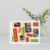 カスタム写真クリスマスプレゼント実在フォイル 箔シーズンポストカード (立ち正面)